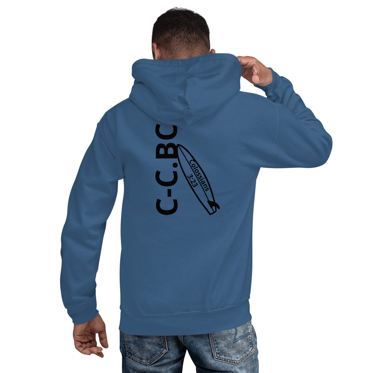 Christ-Centered Beach Club Hoodie | Christian Faith Embroidered Hoodie with Cross & Palm Trees