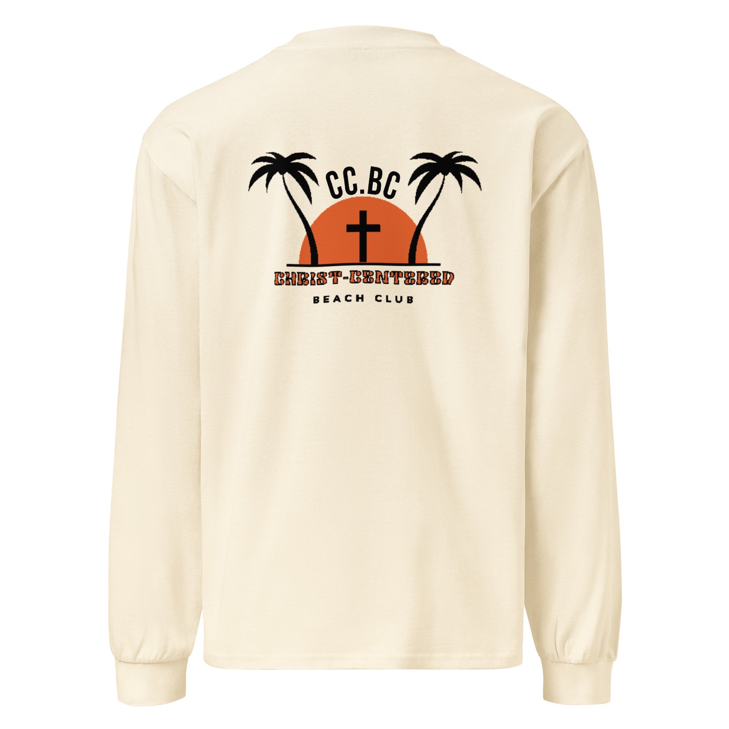 C.C.BC Embroidered Sweatshirt | Sun & Cross Beach Design | Christian Apparel