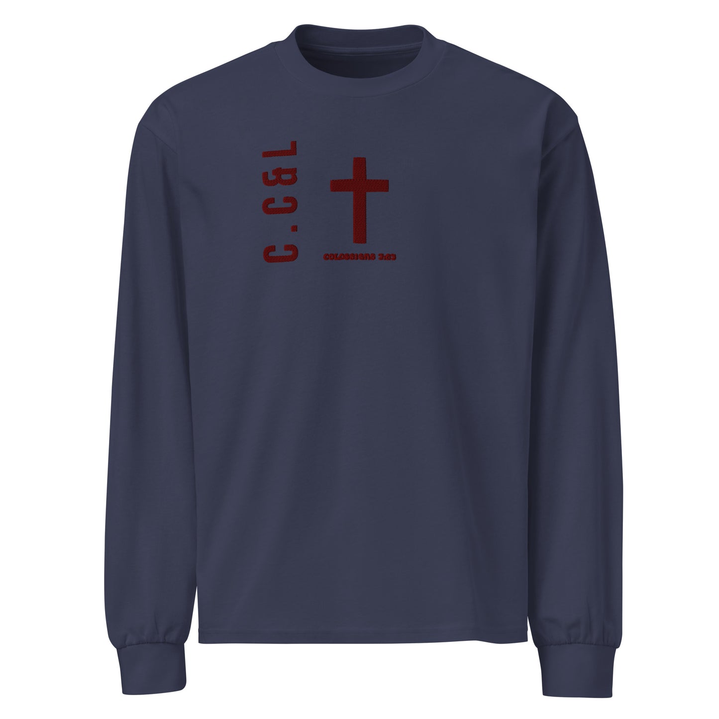 C-C&L Embroidered Sweatshirt | Christian Streetwear | Cross & Colossians 3:23 Graphic